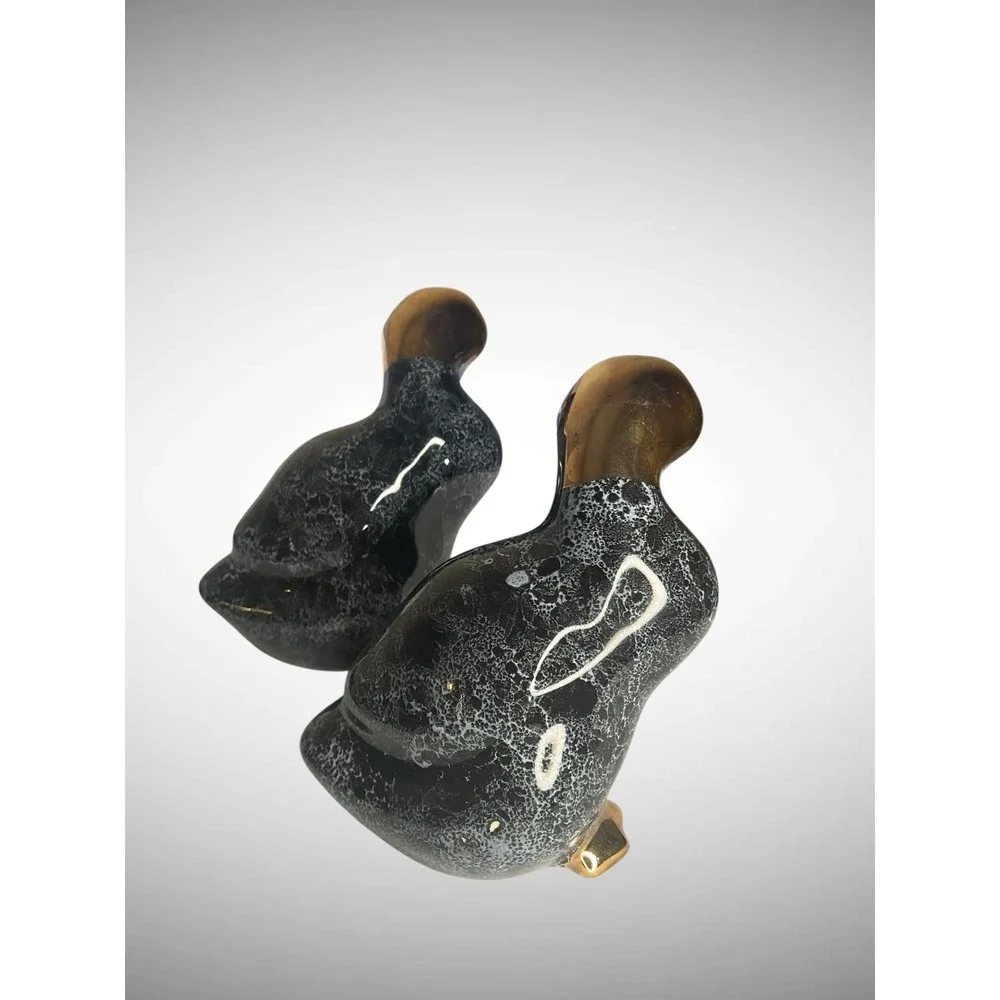 Vintage 1987 Enesco Pair Of Ducks geese Ceramic‎ Figurines Set Of 2 Minimalistic